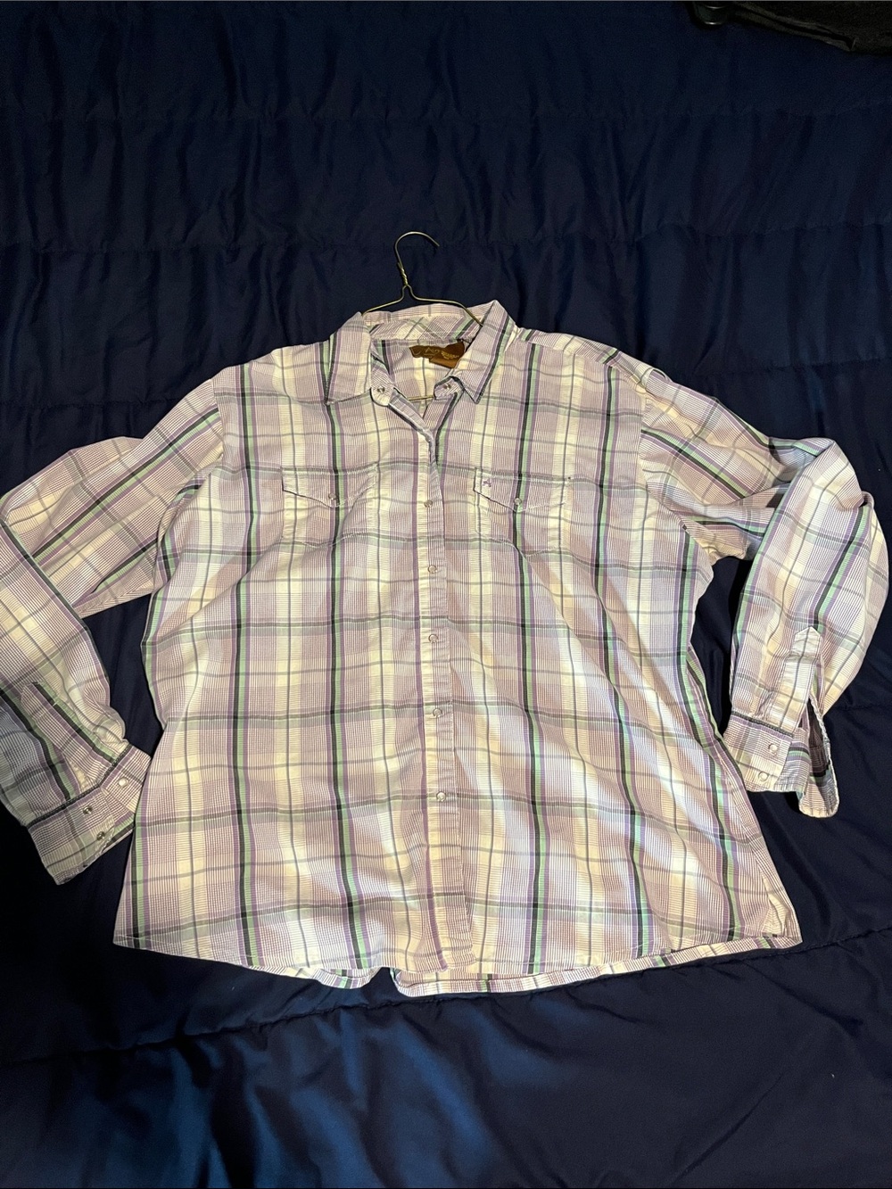 Aura Lavender Plaid Button-Down Shirt